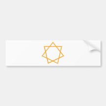 Orange Heptagram Bumper Stickers