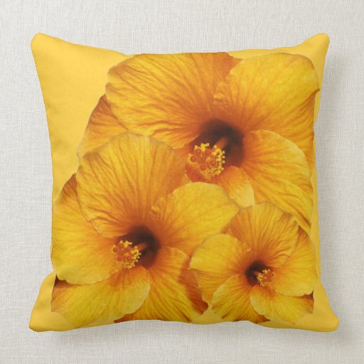 Orange Hibiscus Flower American MoJo Pillows