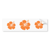 Orange hibiscus flower bumper sticker