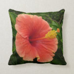 Orange Hibiscus Flower Pillow