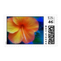 orange hibiscus postage