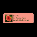 Orange Hibiscus Return Address Label