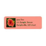 Orange Hibiscus Return Address Label
