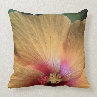 Orange Hibiscus Ruffle Pillow
