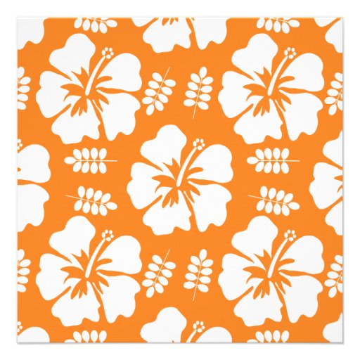 Orange Hibiscus Wedding Invitations