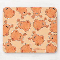 Orange Hippo Head collage Mousepads
