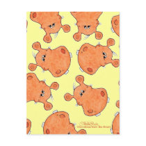 Orange Hippo Head collage postcards