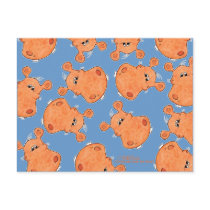 Orange Hippo Head collage postcards