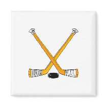 Orange Hockey Refrigerator Magnet