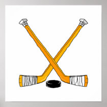 Orange Hockey Posters