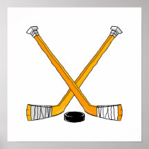 Orange Hockey Posters