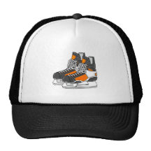 Orange Hockey Skates Hats