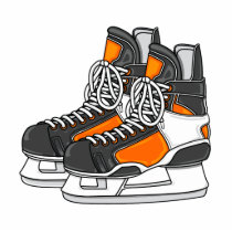 Orange Hockey Skates Acrylic Cut Outs