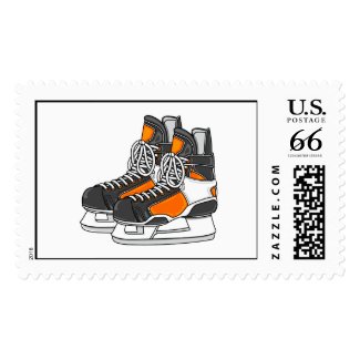 Orange Hockey Skates Stamp