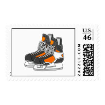 Orange Hockey Skates Stamp