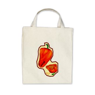 Orange hot peppers one cut in half graphic tote bag