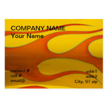 orange hotrod flames business cards