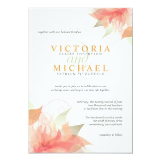 Orange Ice Metallic White Wedding Invitations 2