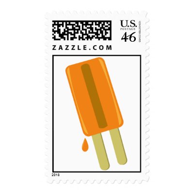 ORANGE ICE POP postage by teebag