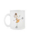 Orange Ice Skating Girl Mug by stick_figures Orange Ice Skating Girl Mug