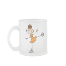 Orange Ice Skating Girl Mug by stick_figures Orange Ice Skating Girl Mug