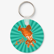 Orange Ika keychains by Sporkbender Orange Ika keychains