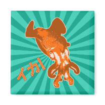 Orange Ika magnets by Sporkbender Orange Ika magnets
