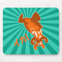 Orange Ika Mouse Pad