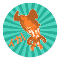 Orange Ika stickers by Sporkbender Orange Ika stickers