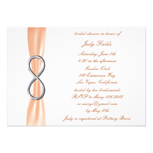 Orange Infinity Bridal Shower Invitation