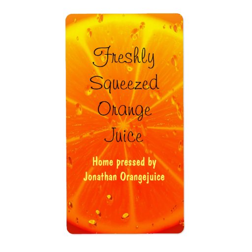 Orange juice bottle label Zazzle
