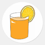 Orange Juice Round Stickers