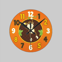 Orange Jungle Safari Monkey Wall Clock wall clocks