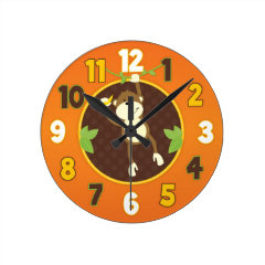 Orange Jungle Safari Monkey Wall Clock