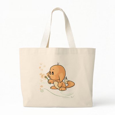 Orange Kacheek wishing on a dandelion Tote Bag by neopets