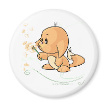 Orange Kacheek wishing on a dandelion magnets by neopets Orange Kacheek wishing on a dandelion magnets