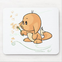 Orange Kacheek wishing on a dandelion mousepads by neopets Orange Kacheek wishing on a dandelion mousepads