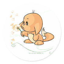 Orange Kacheek wishing on a dandelion stickers by neopets Orange Kacheek wishing on a dandelion stickers