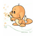 Orange Kacheek wishing on a dandelion t-shirts by neopets Orange Kacheek wishing on a dandelion t-shirts