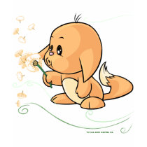 Orange Kacheek wishing on a dandelion t-shirts by neopets Orange Kacheek wishing on a dandelion t-shirts