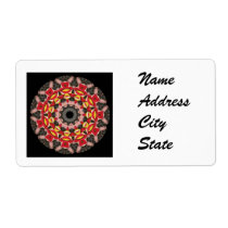 Orange Kaleidoscope Follies Custom Shipping Labels