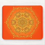 Orange Kaleidoscope: Hexagonal Artwork: Mouse Pad