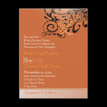 Orange Kanji for Love Swirl Wedding Invitation