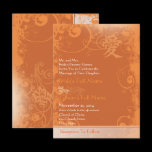 Orange Kanji for Love Swirl Wedding Invitation
