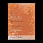 Orange Kanji for Love Swirl Wedding Invitation