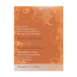 Orange Kanji for Love Swirl Wedding Invitation postcards
