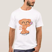 Orange Kat Love T-shirt by Zeepers Orange Kat Love T-shirt