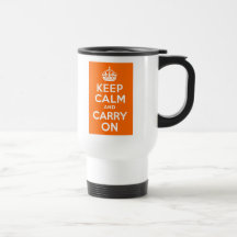 Orange Keep Calm and Carry On Mug