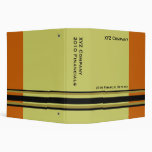 orange khaki  business 3 ring binder