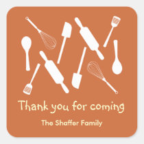 Orange kitchen utensil Thanksgiving potluck party stickers